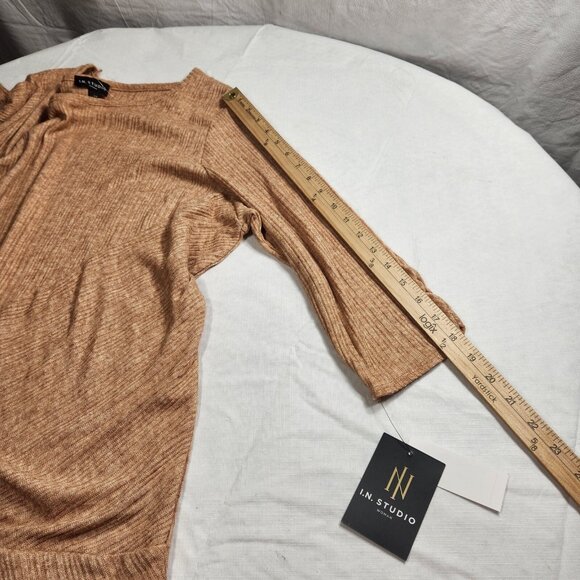 I.n. Studio Women's Top Size 2X  Beige Tan 3/4 Sleeve Top Blouse (23) - Picture 6 of 11